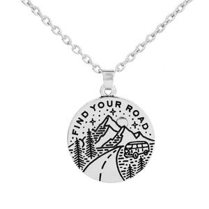 Find Your Road Necklace Mountain VW Nature Star